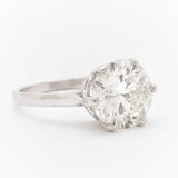 3.65 Carat Round Brilliant Cut Diamond Platinum Solitaire Ring