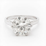 3.65 Carat Round Brilliant Cut Diamond Platinum Solitaire Ring