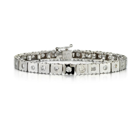 3.00 Carat Total Weight Brilliant Cut And Princess Cut Diamond Bracelet