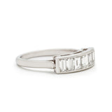 Art Deco Plat Baguette-Cut Diamond 7-Stone Band