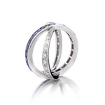 Platinum Edwardian Multi-Purpose Ruby, Diamond And Sapphire Band