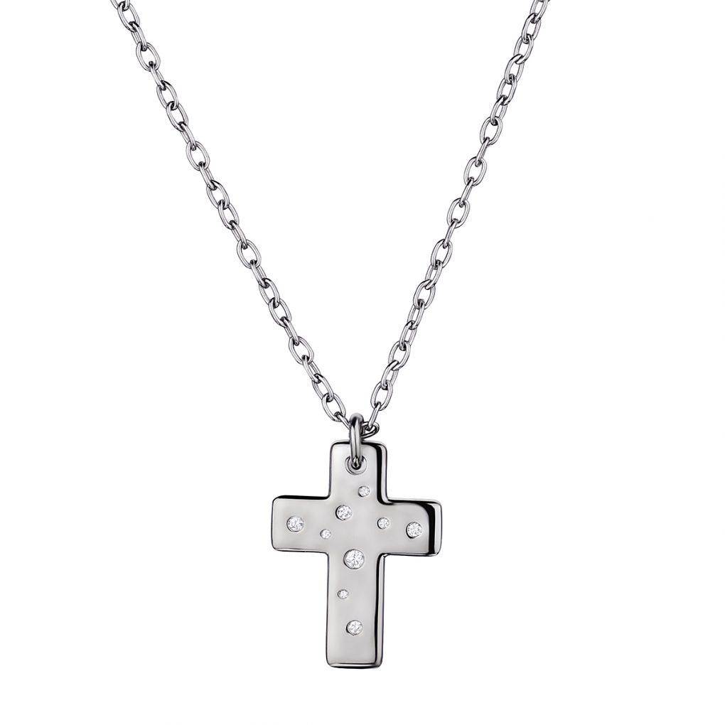 Pre-Owned Authentic Tiffany Cross Necklace in Silver and Yellow Gold -  Unisex