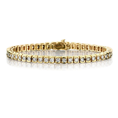 5.45 Carat Total Weight Round Brilliant Cut Diamond Tennis Bracelet