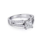 0.80 Carat Princess Cut Diamond Split Shank WG Ring