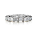 Ladies Platinum and Emerald Cut Diamond Eternity Band. 3.25tw.