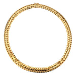 18KT Yellow Gold Solid Link Choker Necklace