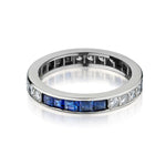 Tiffany & Co Platinum Diamond and Sapphire Full Eternity Ring.