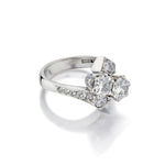 2.20 Carat Total Old-European Cut Diamond Bypass Ring