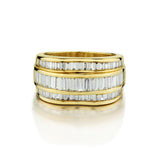 18kt Yellow Gold Custom Made Diamond Band. 2.00ct Tw Baguette Cut Diamonds