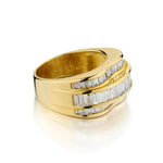 18kt Yellow Gold Custom Made Diamond Band. 2.00ct Tw Baguette Cut Diamonds