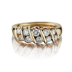 14KT Yellow Gold Channel Set Brilliant Cut Diamond Band