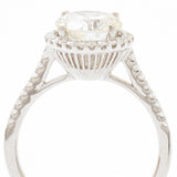 1.96 Carat Round Brilliant Cut Diamond Halo Set Ring