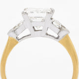 2.01 Carat Princess Cut & Trillian Cut Diamond Gold Ring