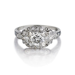 Platinum Vintage 0.65 Carat Old-European Cut Diamond Ring