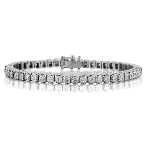 7.00 Carat Total Weight Round Brilliant Cut Diamond Tennis Bracelet