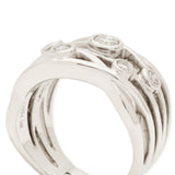 0.50ctw 14kt White Gold And Diamond Wide Bubble Ring