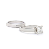 1.52 Carat Princess Cut Diamond Solitaire Wedding Set