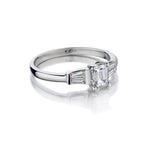 0.65 Carat Emerald Cut Diamond Art Deco Engagement Ring