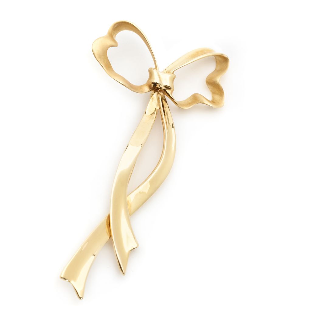 Estate Tiffany & Co. Vintage 18K Yellow Gold Bow Ribbon Brooch