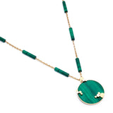 Malachite Disc Pendant & Malachite Tube Necklace