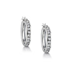 1.00 Carat Total Round Brilliant Cut Diamond Channel-Set Hoop Earrings