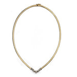 Yellow Gold & White Gold Bezel-Set Diamond Necklace