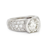 2.95 Carat Round Brilliant Cut Half-Bezel Wide Ring