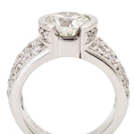 2.95 Carat Round Brilliant Cut Half-Bezel Wide Ring