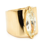 3.70 Carat Marquise-Cut Diamond Gold Wide Ring