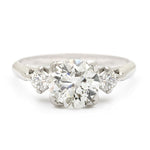 Art-Deco Plat Old-European Cut Diamond Three-Stone Ring