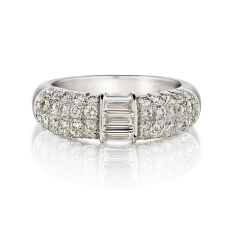 2.00 Carat Total Weight Baguette Cut And Brilliant Cut Diamond Band