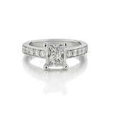 1.51 Carat Princess Cut Diamond Platinum Engagement Ring