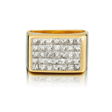 3.50 Carat Total Invisibly-Set Princess Cut Diamond Custom Men's Ring