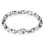 14KT White Gold Unique Link High Polish Bracelet