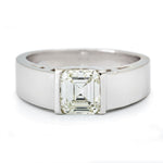 1.16 Carat Square Emerald Cut Diamond Plat Solitaire Ring