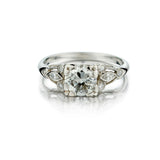 0.85 Carat Old-European Cut Diamond Platinum Engagement Ring