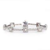 5.00CT Round & Princess Cut Diamond Halo-Set Bracelet