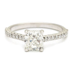 1.08 Carat Cushion-Cut Diamond White Gold Ring