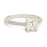 1.08 Carat Cushion-Cut Diamond White Gold Ring