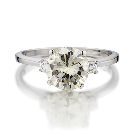 1.86 Carat Round Brilliant Cut Diamond Platinum Engagement Ring