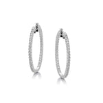 3.50 Carat Total Round Brilliant Cut Diamond Hoop Earrings