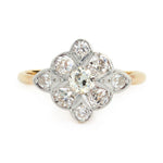 Victorian-Era Old-Mine Cut Diamond Cluster Flower Ring