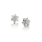 4.60 Carat Total Round Brilliant Cut Diamond Cluster Earrings