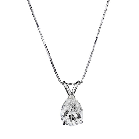 Solitaire Pear Shape Diamond Pendant  1.55ct.