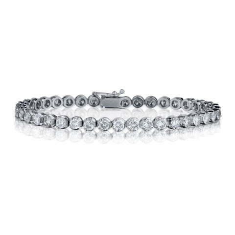 Ladies 18kt W/G Diamond "Tennis Bracelet" . 6.25ct Tw