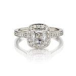 Eksand 1.03 Carat Cushion-Cut Diamond White Gold Halo Ring