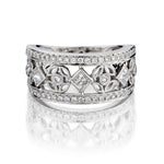 0.69 Carat Total Weight Princess Cut And Round Brilliant Cut Diamond Band