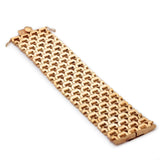 Retro 14KT Yellow Gold Geometric-Pattern Substantial Bracelet