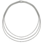 10.00 Carat Total Round Brilliant Cut Diamond Three Row Tennis Necklace