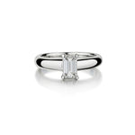 0.78 Carat Emerald Cut Diamond Solitaire Engagement Ring